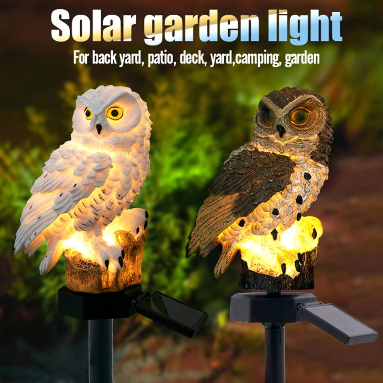 Solar Powered Owl Shape LED Night Light Garden Lawn Lamp