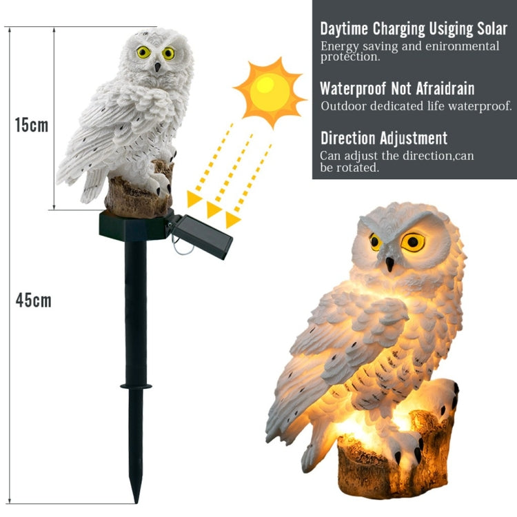 Solar Powered Owl Shape LED Night Light Garden Lawn Lamp