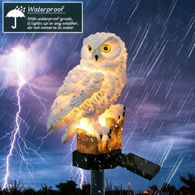 Solar Powered Owl Shape LED Night Light Garden Lawn Lamp