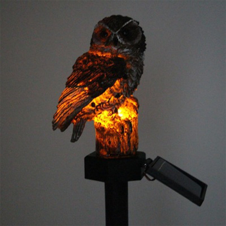 Solar Powered Owl Shape LED Night Light Garden Lawn Lamp