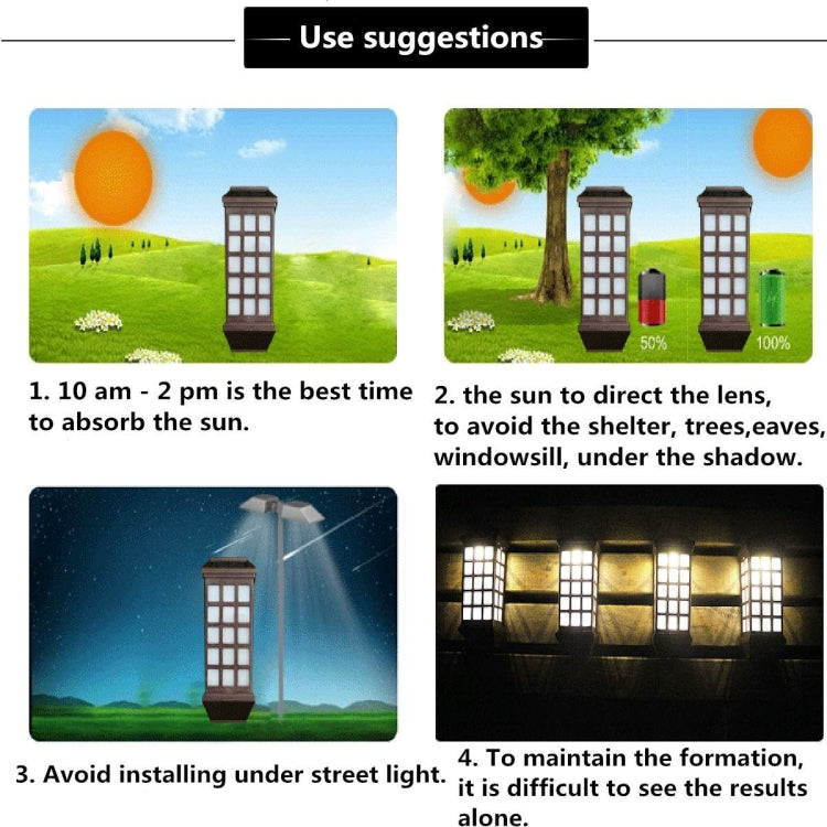 Extended Outdoor Solar Wall Lamp IP65 Waterproof Courtyard Garden Villa Wall Fence Stair Light