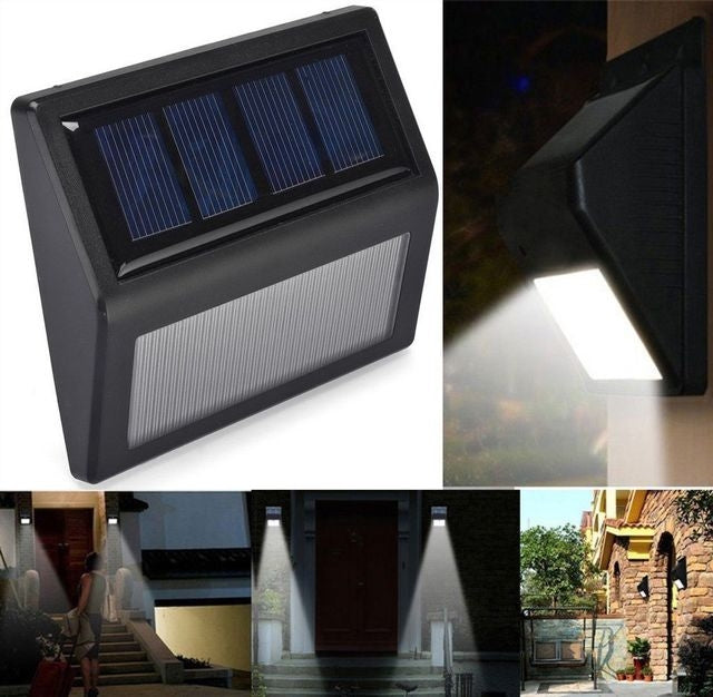 6 LEDs Solar Power IP55 Waterproof Light Sensor Wall Light Deck Lights