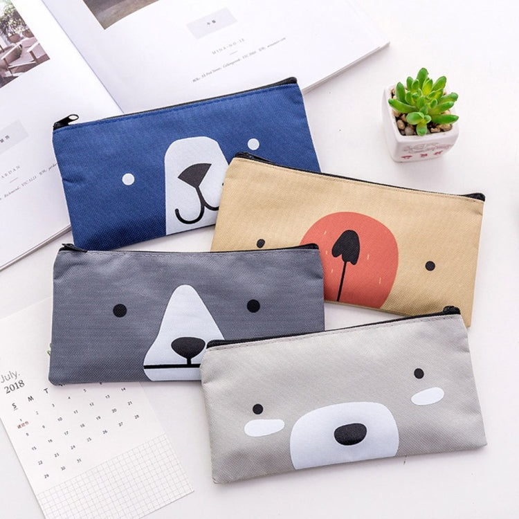2 PCS Cartoon Dog Simple Big Capacity Pencil Bag Office School Student Supplie Stationery