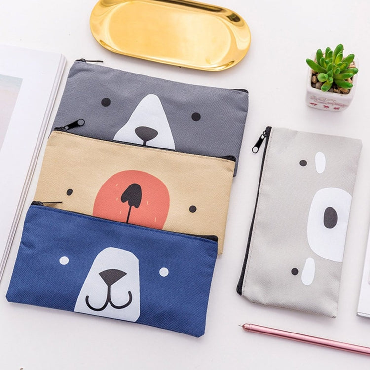 2 PCS Cartoon Dog Simple Big Capacity Pencil Bag Office School Student Supplie Stationery