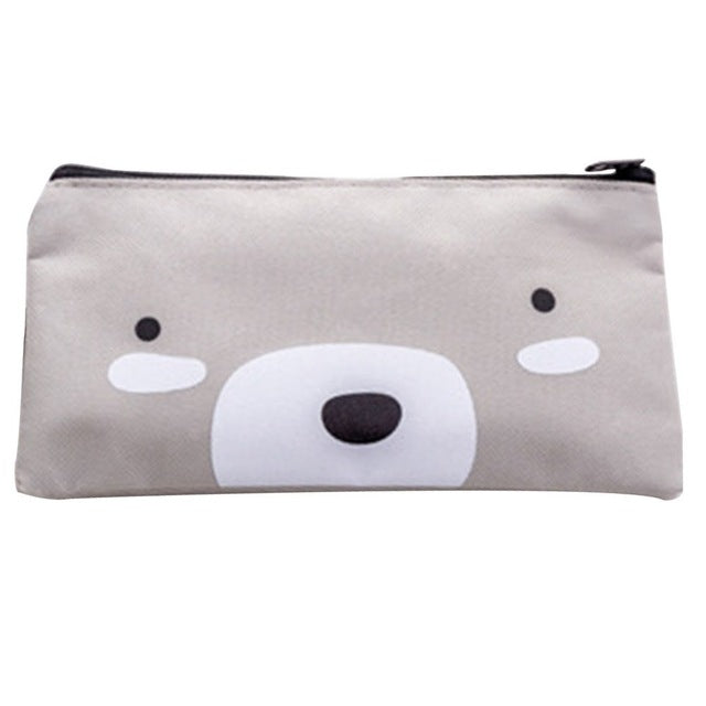 2 PCS Cartoon Dog Simple Big Capacity Pencil Bag Office School Student Supplie Stationery
