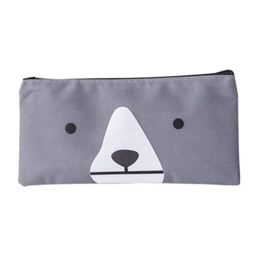 2 PCS Cartoon Dog Simple Big Capacity Pencil Bag Office School Student Supplie Stationery, Dark Blue, Light Yellow, Grey, Blue