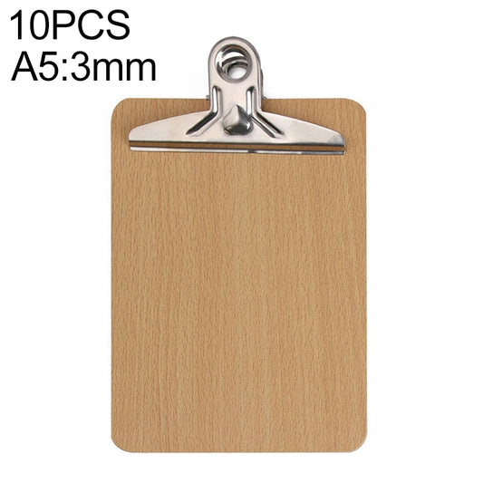 10 PCS Portable A4 / A5 Wooden Writing Clip Board File Hardboard with Batterfly Clip