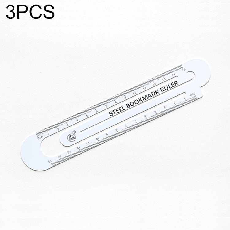 3 PCS Metal Steel Ruler Bookmark Drawing Supplies