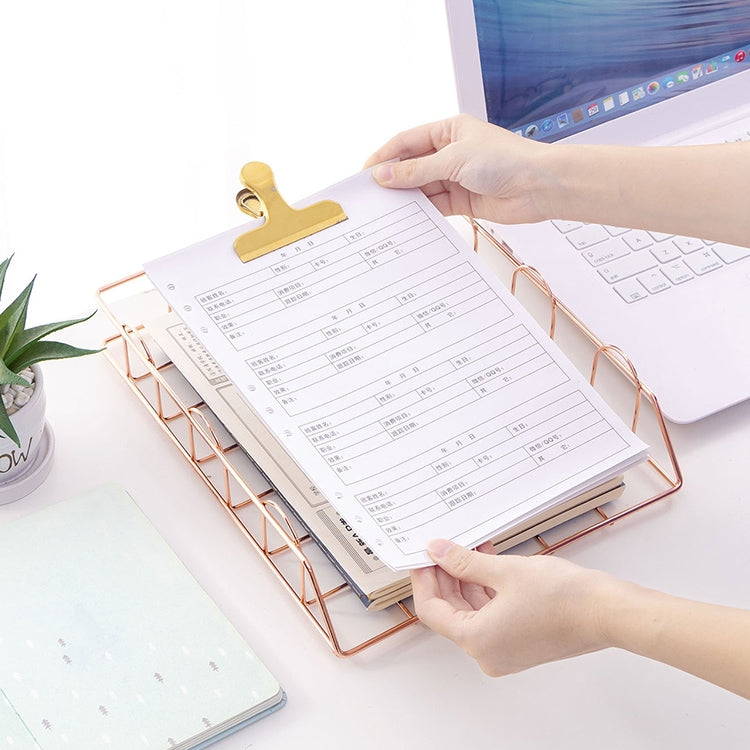 Folding Wrought Iron Letter Magazine Newspaper Holder Storage Rack File Tray Office Desk Organizer Supplies