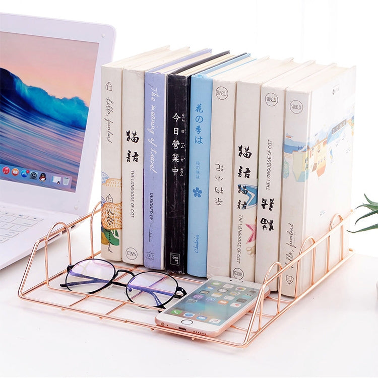 Folding Wrought Iron Letter Magazine Newspaper Holder Storage Rack File Tray Office Desk Organizer Supplies