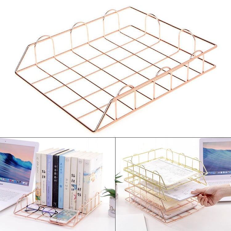 Folding Wrought Iron Letter Magazine Newspaper Holder Storage Rack File Tray Office Desk Organizer Supplies