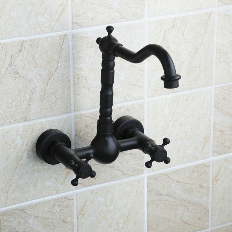 Wall-mounted Bathroom All Bronze Cold Hot Water Ancient Wall Faucet