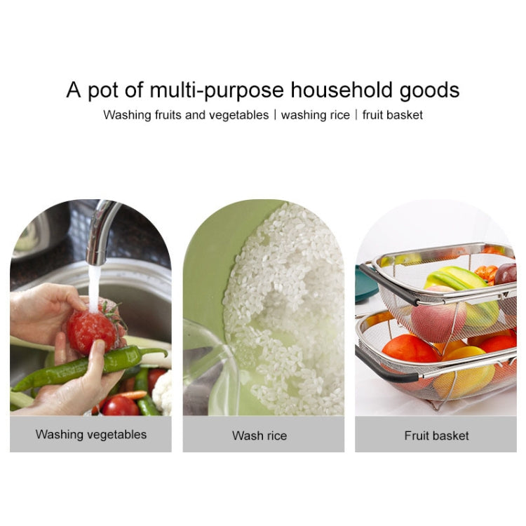 Stainless Steel Foldingf Filter Kitchen Tools Drainage Household Retractable Vegetable Fruit Basket