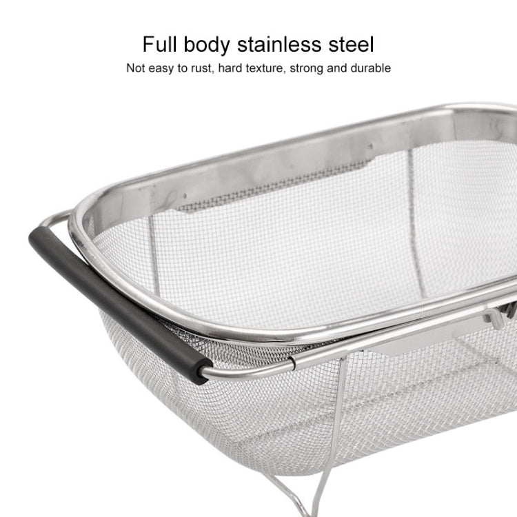 Stainless Steel Foldingf Filter Kitchen Tools Drainage Household Retractable Vegetable Fruit Basket