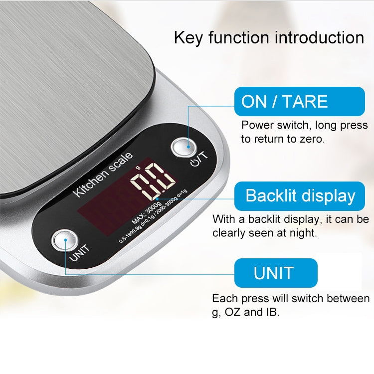 Kitchen Stainless Steel LCD  Electronic Scale