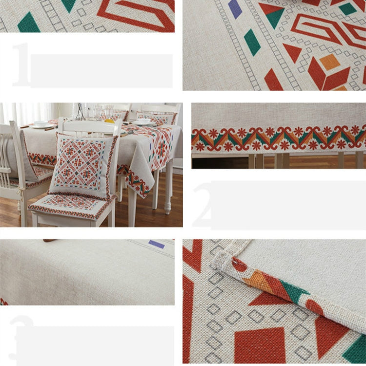 Retro Pattern Linen Table Cloth For Dinner Home Decor Dustproof Table Cover