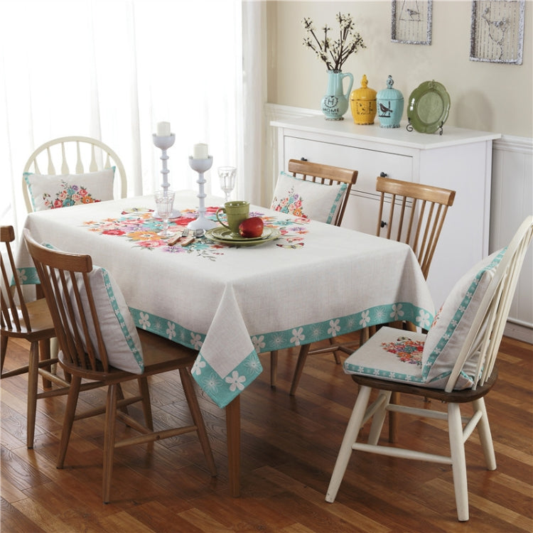 Retro Pattern Linen Table Cloth For Dinner Home Decor Dustproof Table Cover