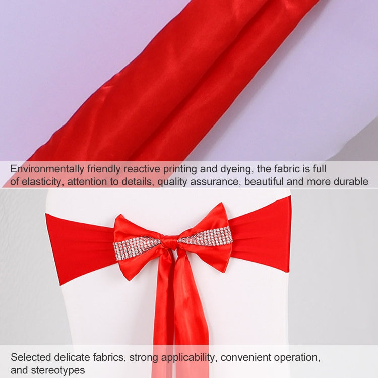 For Wedding Events Party Ceremony Banquet Christmas Decoration Chair Sash Bow Elastic Chair Ribbon Back Tie Bands Chair Sashes
