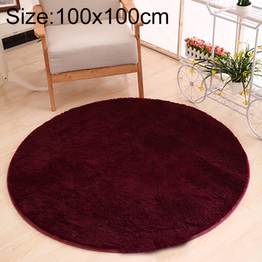 KSolid Round Carpet Soft Fleece Mat Anti-Slip Area Rug Kids Bedroom Door Mats, Diameter: 100cm