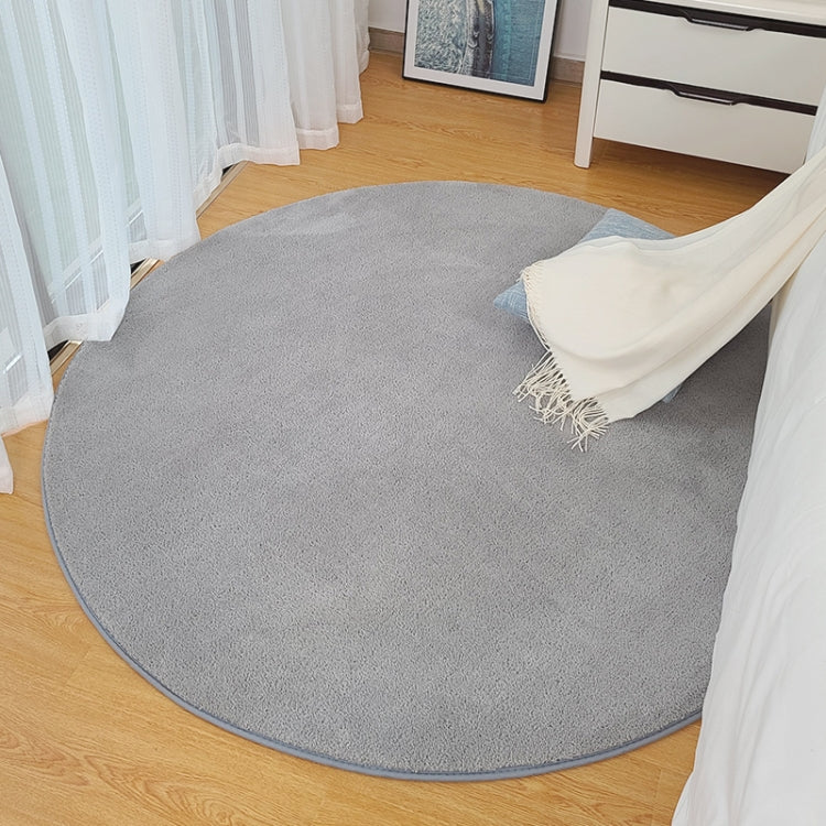 KSolid Round Carpet Soft Fleece Mat Anti-Slip Area Rug Kids Bedroom Door Mats, Diameter: 100cm