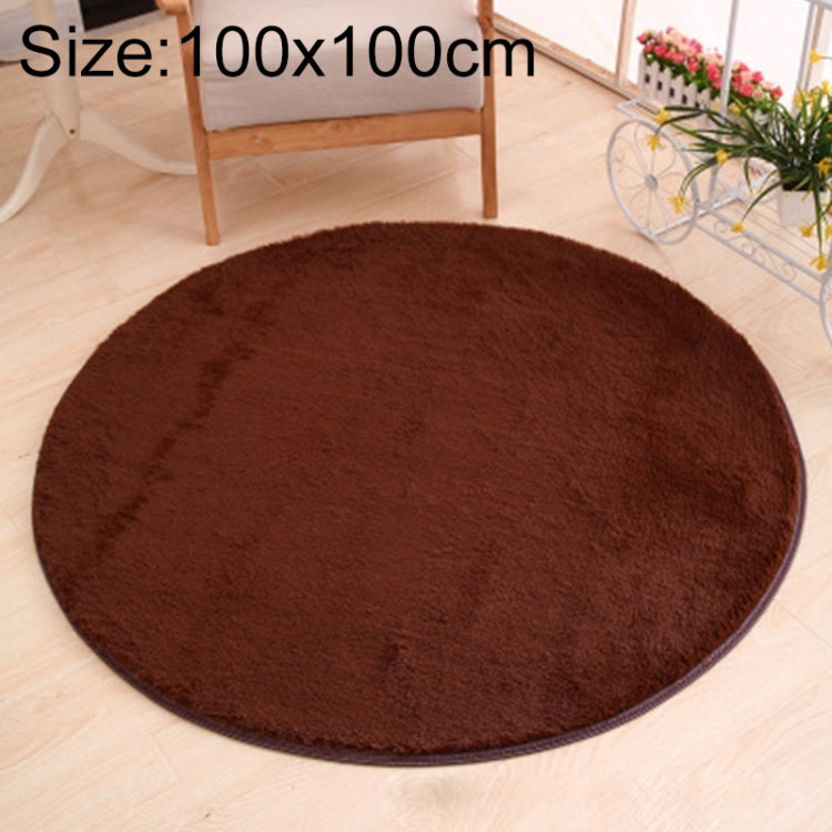 KSolid Round Carpet Soft Fleece Mat Anti-Slip Area Rug Kids Bedroom Door Mats, Diameter: 100cm