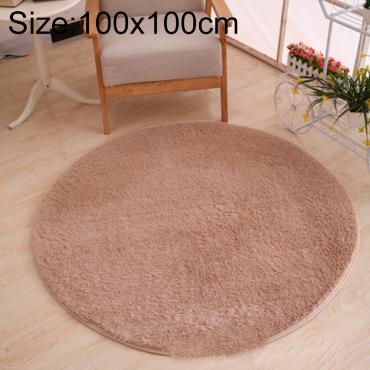 KSolid Round Carpet Soft Fleece Mat Anti-Slip Area Rug Kids Bedroom Door Mats, Diameter: 100cm