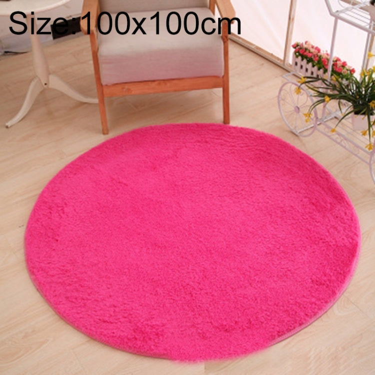 KSolid Round Carpet Soft Fleece Mat Anti-Slip Area Rug Kids Bedroom Door Mats, Diameter: 100cm