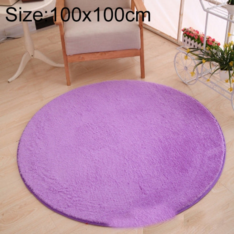 KSolid Round Carpet Soft Fleece Mat Anti-Slip Area Rug Kids Bedroom Door Mats, Diameter: 100cm