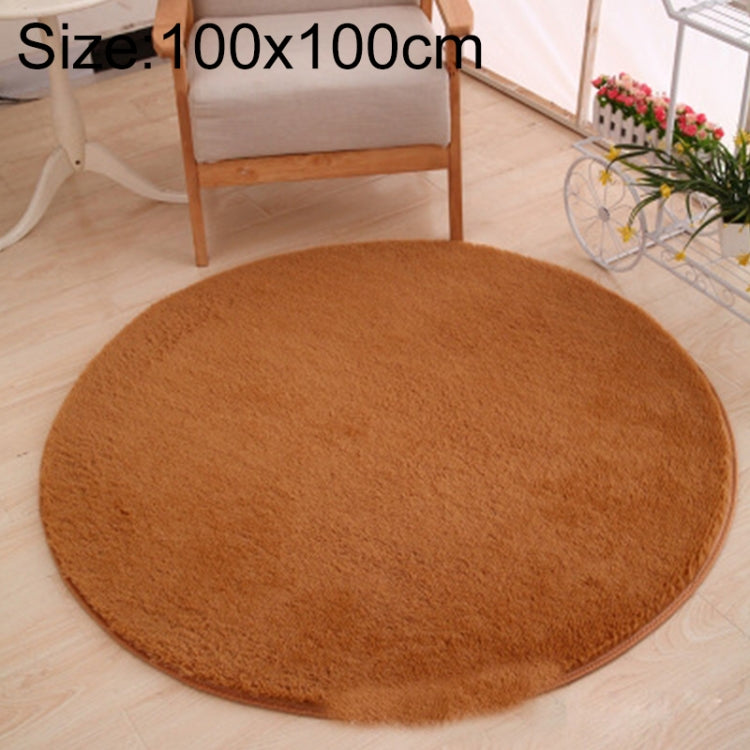 KSolid Round Carpet Soft Fleece Mat Anti-Slip Area Rug Kids Bedroom Door Mats, Diameter: 100cm