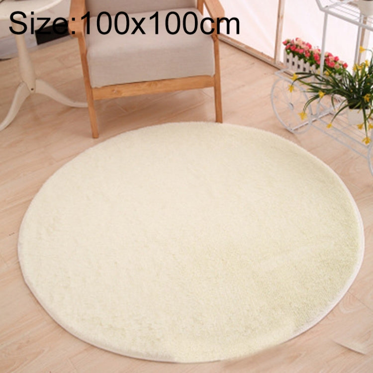KSolid Round Carpet Soft Fleece Mat Anti-Slip Area Rug Kids Bedroom Door Mats, Diameter: 100cm