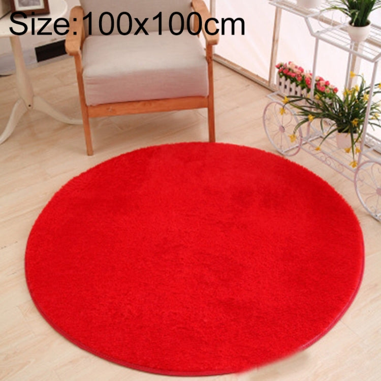 KSolid Round Carpet Soft Fleece Mat Anti-Slip Area Rug Kids Bedroom Door Mats, Diameter: 100cm