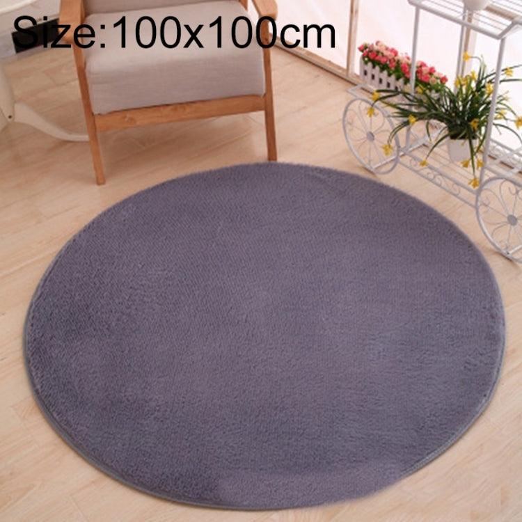 KSolid Round Carpet Soft Fleece Mat Anti-Slip Area Rug Kids Bedroom Door Mats, Diameter: 100cm