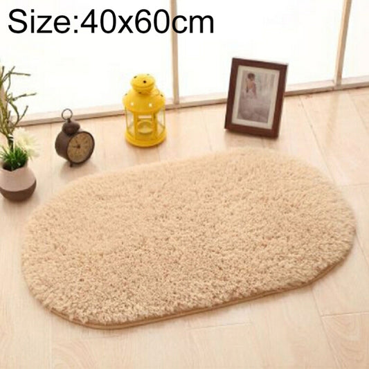 Faux Fur Rug Anti-slip Solid Bath Carpet Kids Room Door Mats Oval  Bedroom Living Room Rugs, 40x60cm, 50x80cm