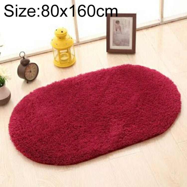 Faux Fur Rug Anti-slip Solid Bath Carpet Kids Room Door Mats Oval  Bedroom Living Room Rugs, 80x160cm, 80x200cm