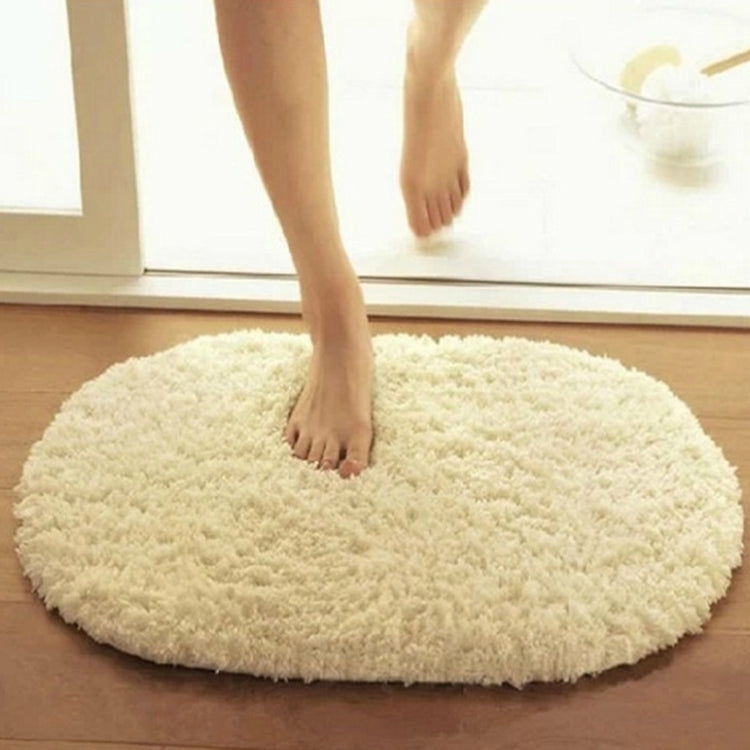 Faux Fur Rug Anti-slip Solid Bath Carpet Kids Room Door Mats Oval  Bedroom Living Room Rugs