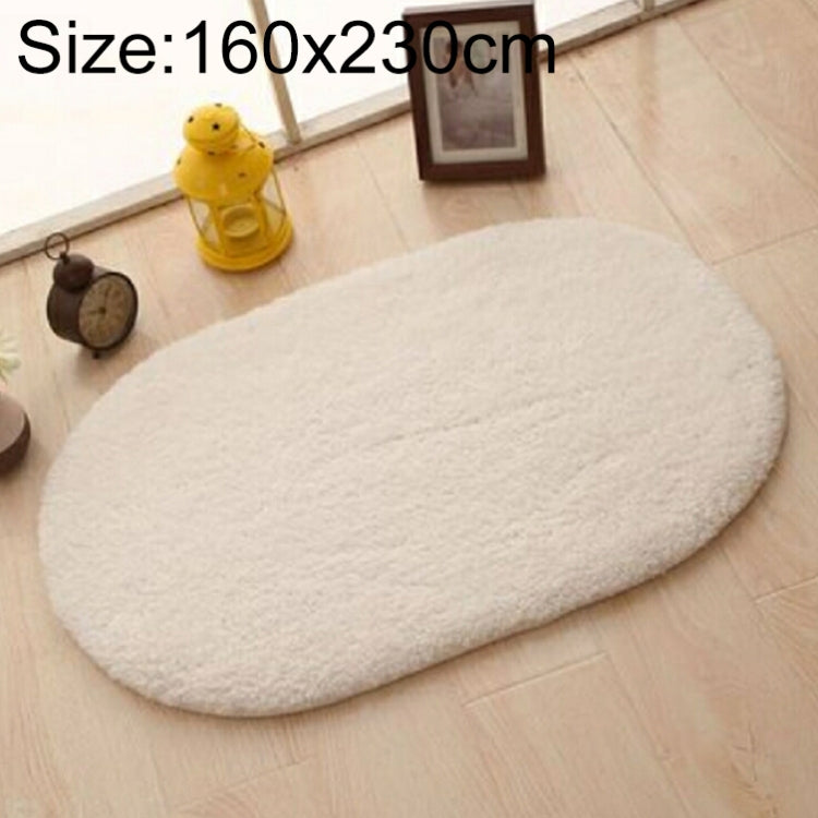 Faux Fur Rug Anti-slip Solid Bath Carpet Kids Room Door Mats Oval  Bedroom Living Room Rugs