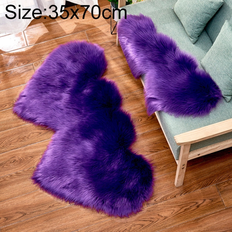 Creative Double Heart Imitation Wool Carpet Sofa Cushion Mat Plush Bedroom Living Room Floor Rugs