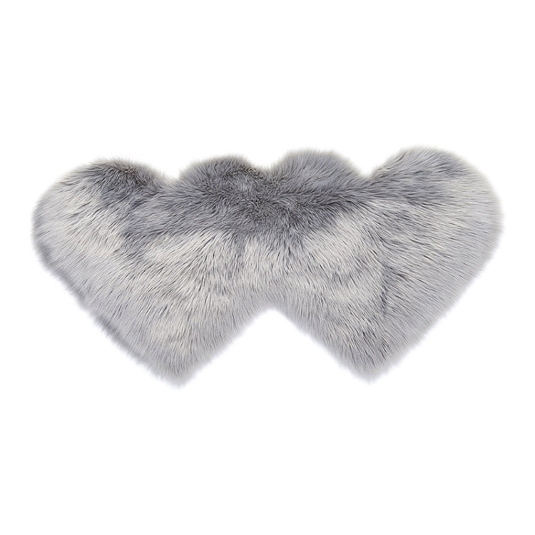 Creative Double Heart Imitation Wool Carpet Sofa Cushion Mat Plush Bedroom Living Room Floor Rugs