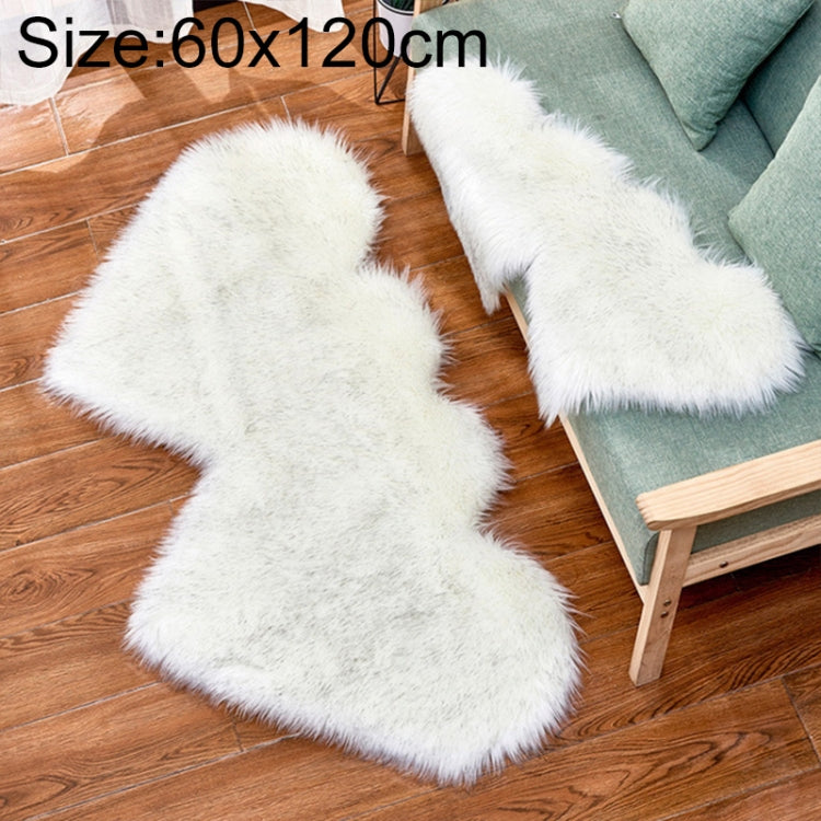 Creative Double Heart Imitation Wool Carpet Sofa Cushion Mat Plush Bedroom Living Room Floor Rugs