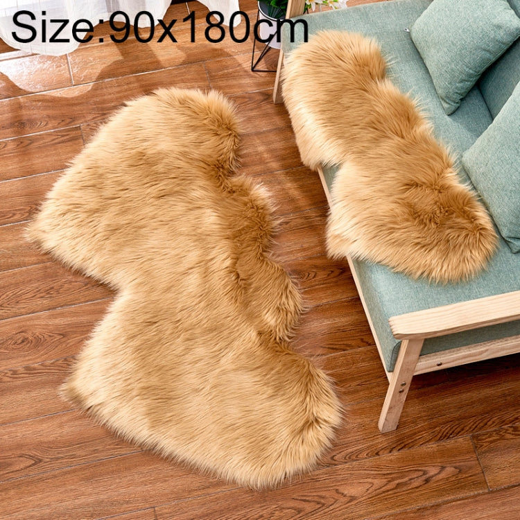 Creative Double Heart Imitation Wool Carpet Sofa Cushion Mat Plush Bedroom Living Room Floor Rugs