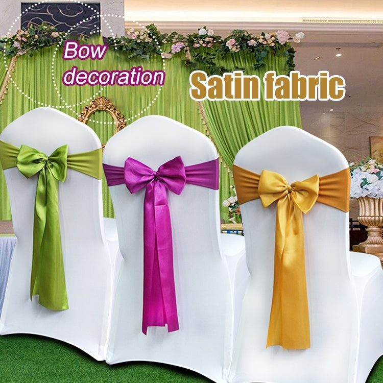 3 PCS Satin Fabric Chair Bows Wedding Chairs Knot Decoration