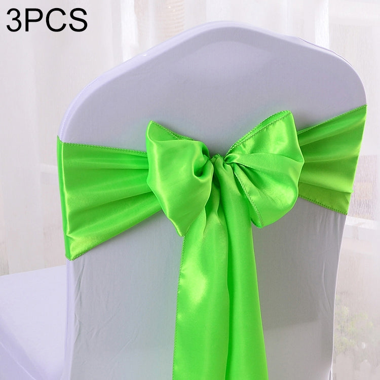 3 PCS Satin Fabric Chair Bows Wedding Chairs Knot Decoration