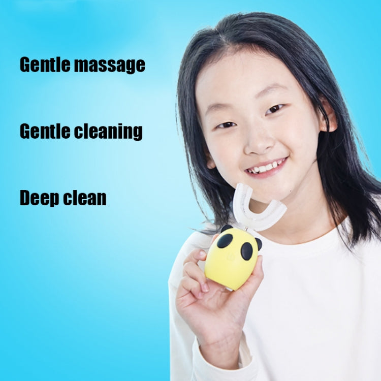 U-shaped Beauty Instrument Ultrasonic Vibration Tooth USB Charging Children Electric Toothbrush, 3- 7 years old