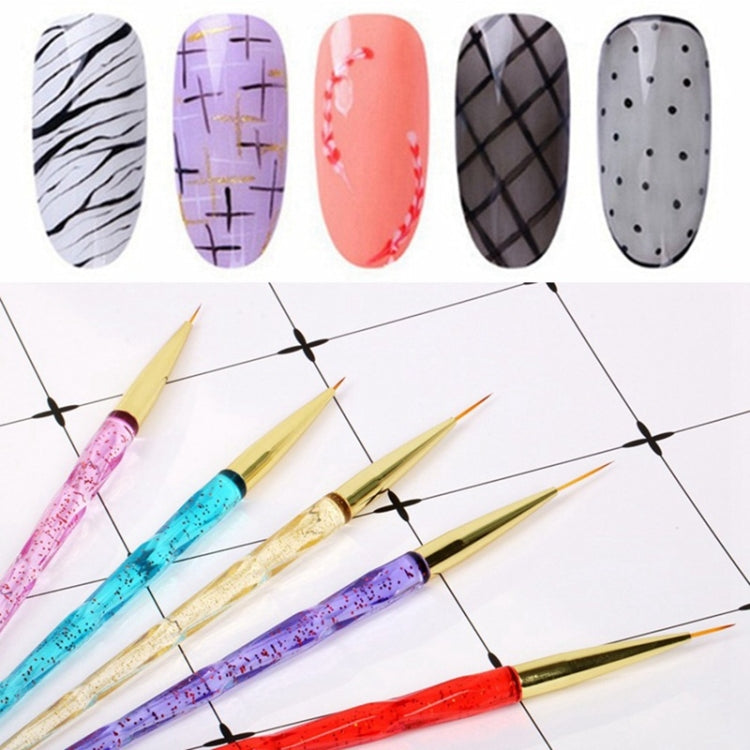 5 Piece/set Acrylic Phototherapy Nail Painting Flower Carved Crystal Pen Nail Pen