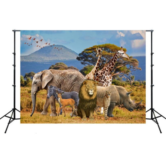 2.1m x 1.5m Grassland Lion Animal Photography Background Cloth
