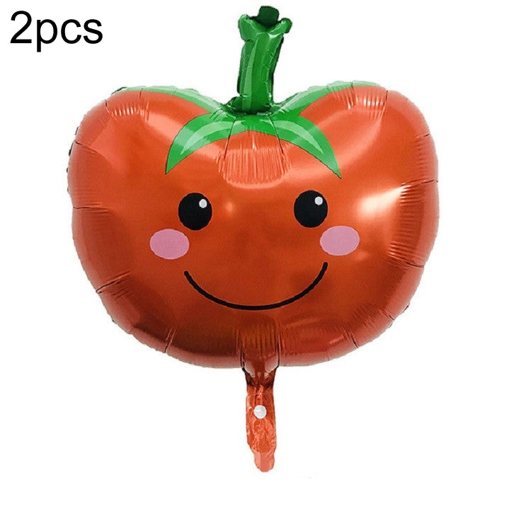 2 PCS Cartoon Vegetables and Fruits Aluminum Film Balloon Children Party Decoration Supplies Inflatable Toys