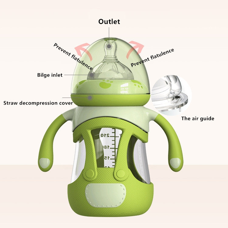 High Borosilicate Glass Baby Bottle with Silicone Sleeve