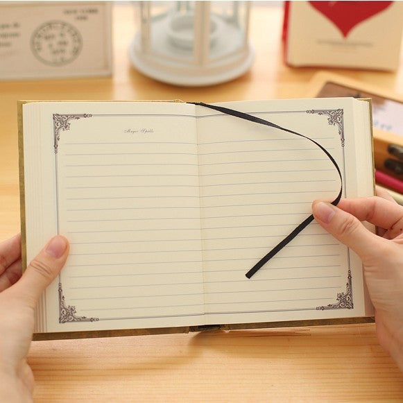 64K Small Pocket Vintage Notebook Handcover Magic Spells Pockets Book Planner Journal Traveler Notepad