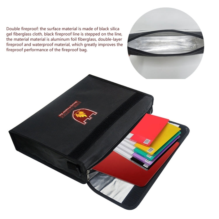Office Fiberglass Cloth Filing Portable Fire Resistant Waterproof Safe Bag Folder