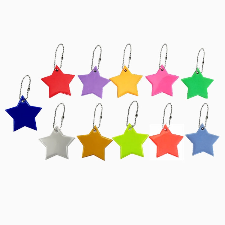 2 PCS Little Star Soft PVC Reflector Reflective Keychain Bag Pendant Accessories High Visibility Keyrings